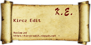 Kircz Edit névjegykártya